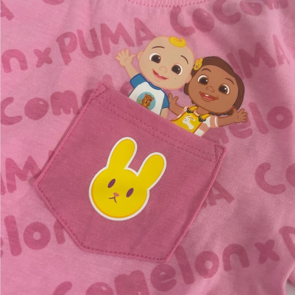 Puma Cocomelon Pink and Gray Short Set with Sporty Style - Picture 2 of 13